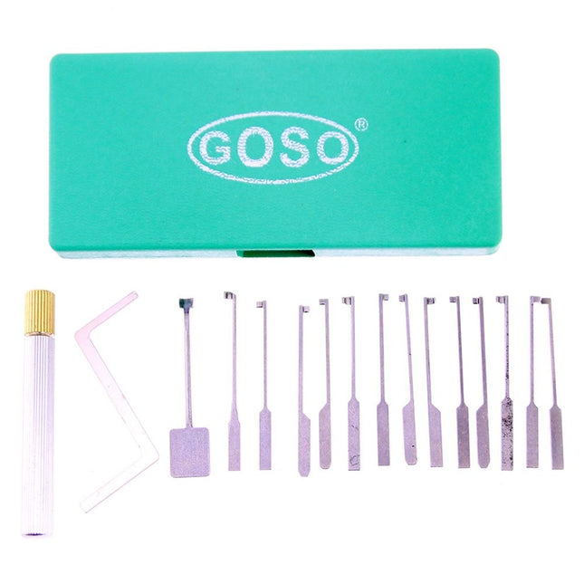 Kit de crochetage dimple Goso 17 pièces – Serrure d'entraînement transparente incluse (débutant)